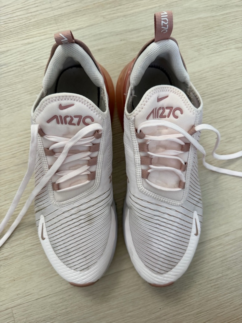 Nike Women’s Air Max 270 Sneakers - Blush Pink & White - Picture 3 of 10